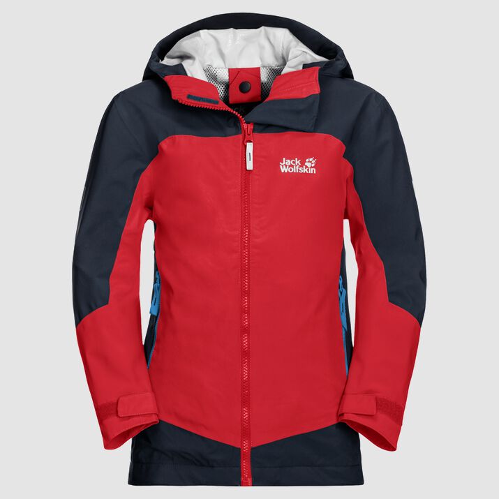 Chamarra Hardshell Jack Wolfskin Ropi Niños Rojos Mexico-9547121